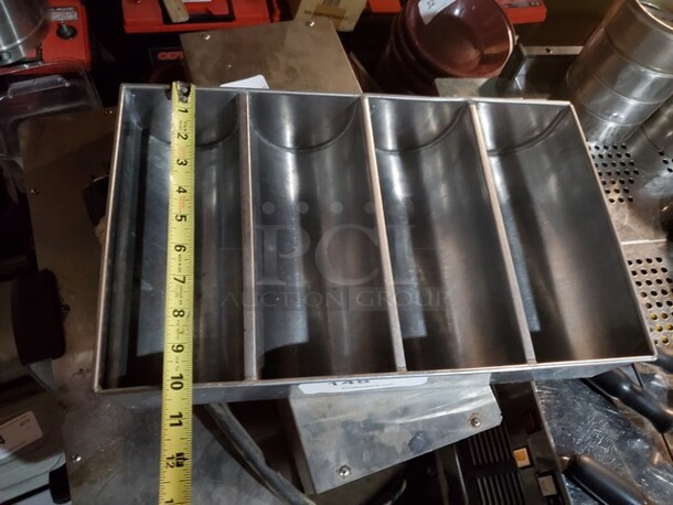 Stainless Steel 4 Compartment Cutlery Bin - Image 3 of 3