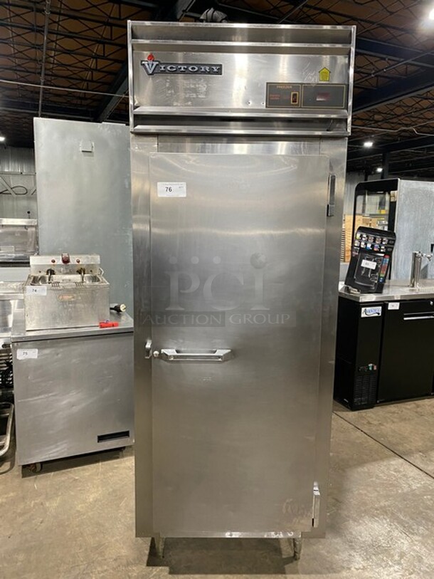 Victory Commercial Single Door Reach In Freezer! All Stainless Steel! On Legs!  - Image 1 of 8