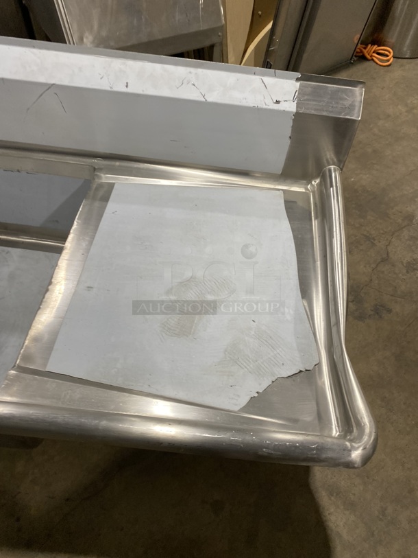 NEW! All Stainless Steel 2 Bay Prep Sink With Right Side Drain Board! NSF Quality!  - Image 6 of 8