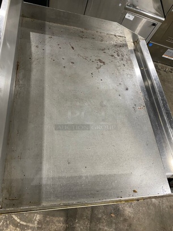 MagiKitch'n Commercial Countertop Natural Gas Powered Flat Griddle! With Back & Side Splashes! On Equipment Stand! With Storage Space Underneath! All Stainless Steel! On Casters! - Image 5 of 8