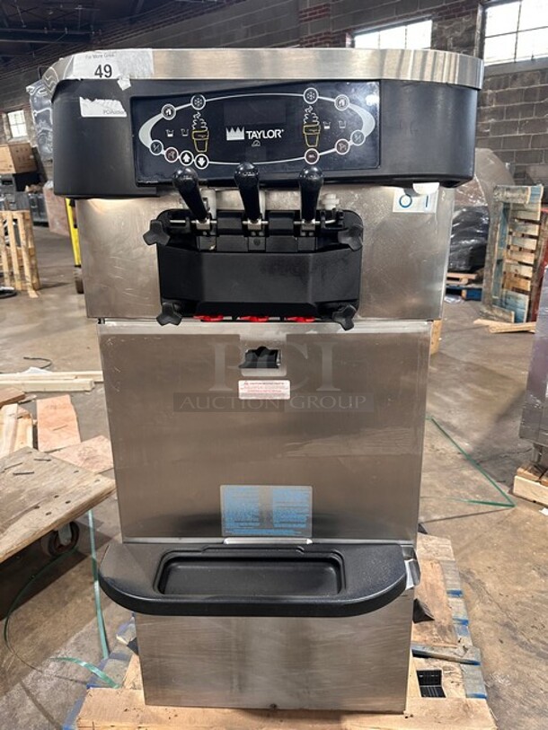 Taylor Crown Commercial 3 Handle Ice Cream Machine! All Stainless Steel! On Casters! Model: C72333 SN:M3087052 208-230V 1PH - Image 1 of 9