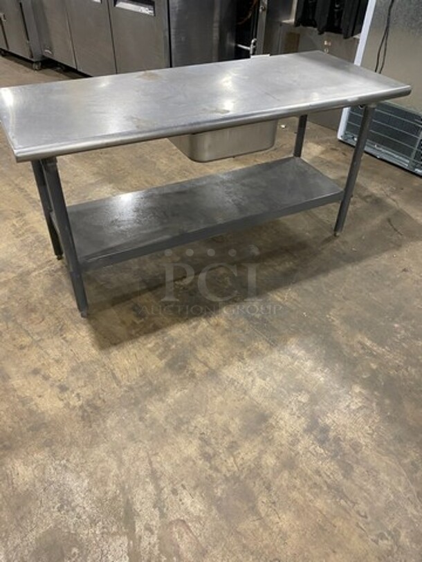 WOW! Solid Stainless Steel Work Top/ Prep Table! With Single Drawer! With Storage Space Underneath! On Legs! - Image 3 of 7