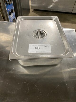Winco 1/2 Size Drop In Pan! With Lid! All Stainless Steel! Model SPJL204!