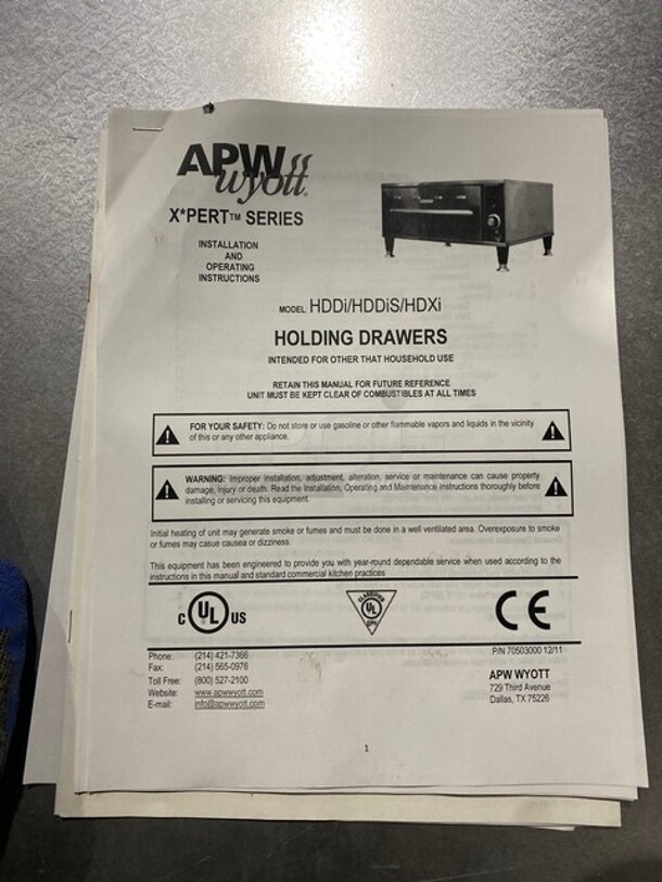 NEW IN BOX! APW WYOTT Stainless Steel  Counter Top Food Warmer! MODEL HDDIS1 SN:8150018090011 120V 1PH! Working! - Image 10 of 10