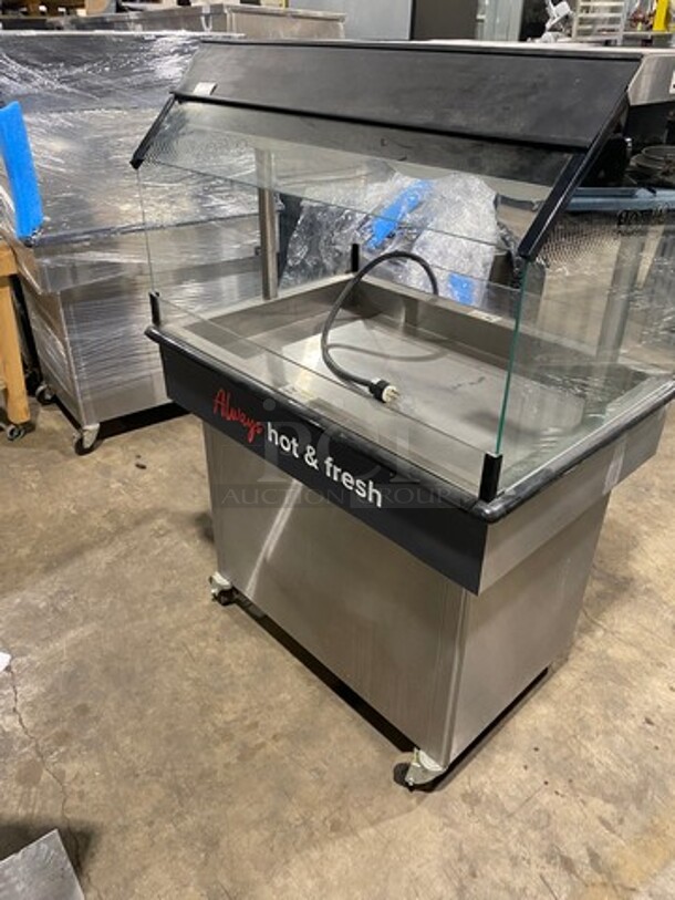 WOW! Royston Commercial Electric Powered Heated Food Display Case Merchandiser! With Sneeze Guard! All Stainless Steel! On Casters! Model: HIMHH1SS362555 120V 60HZ 1 Phase - Image 5 of 9