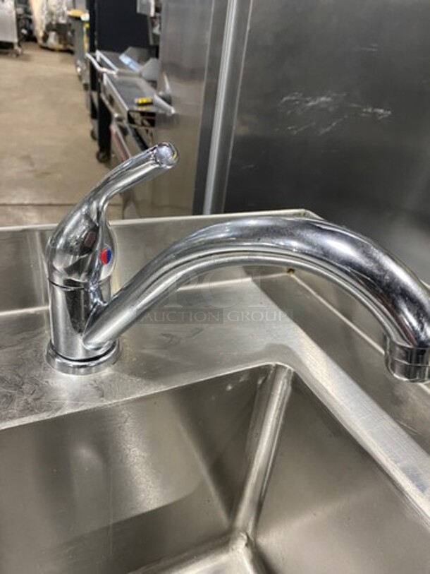 All Stainless Steel Commercial Work/Prep Table! With Right Side Sink! With Faucet! With Storage Space Underneath! On Legs! - Image 6 of 8