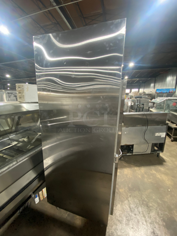 COOL! Traulsen Commercial Single Door Reach In Refrigerator! Solid Stainless Steel! On Legs! Model: RHT132WUTFHS SN: T67904D04! Not Tested!  115V 60HZ 1 Phase - Image 3 of 9