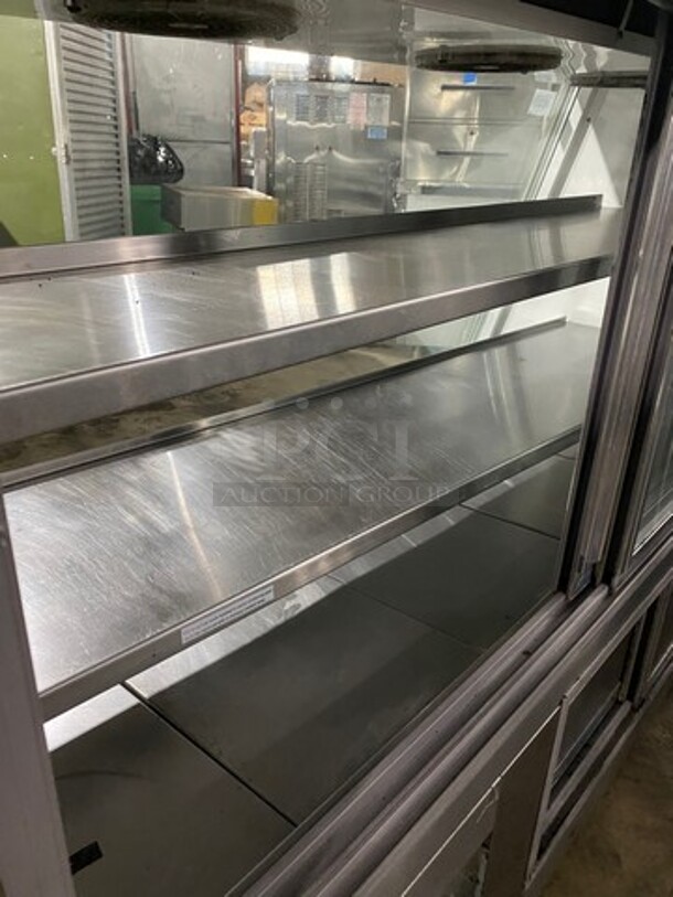 Leader Commercial Refrigerated Merchandiser With Slanted Front Glass! With Sliding Rear Access Doors! All Stainless Steel Body!  - Image 5 of 9