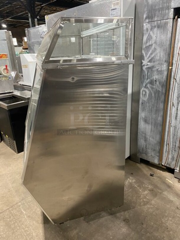 Cool Tech Commercial Refrigerated Deli Display Case Merchandiser! With Slanted Front Glass! With Sliding Rear Access Glass Doors! All Stainless Steel! Model: CMPH48SD SN: 113342 120V - Image 3 of 11