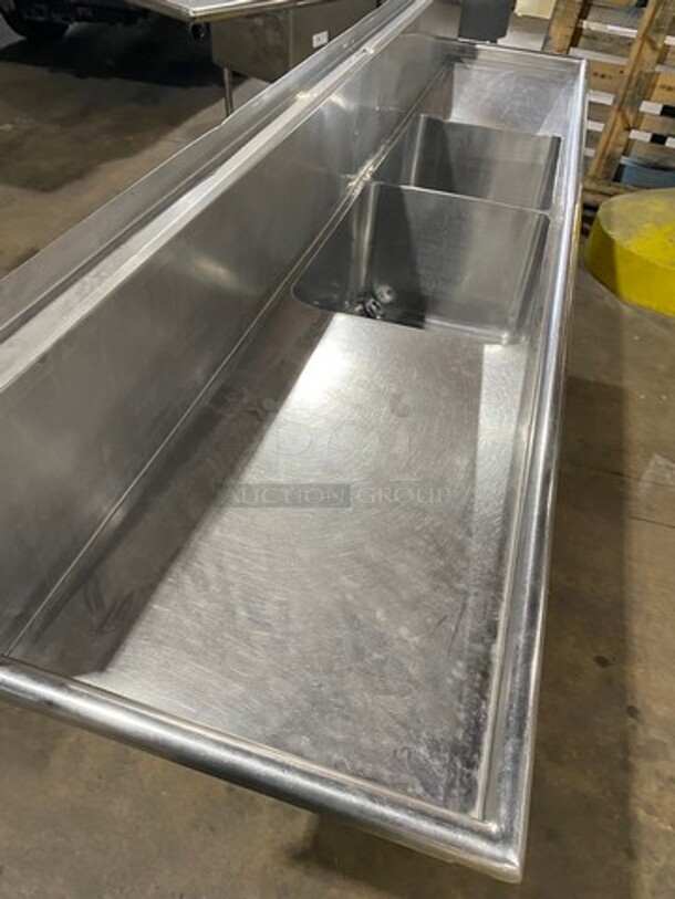 Commercial 2 Compartment Dish Washing Sink! With Dual Side Drain Board! With Back Splash! All Stainless Steel! On Legs! - Image 5 of 8