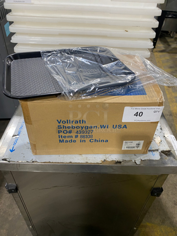 NEW! IN THE BOX! ALL ONE MONEY! 2 DZ Vollrath Black Poly Food Trays! 