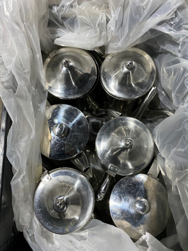 ALL ONE MONEY! Stainless Steel Tea Pitcher! With Hinged Lid! - Image 2 of 7