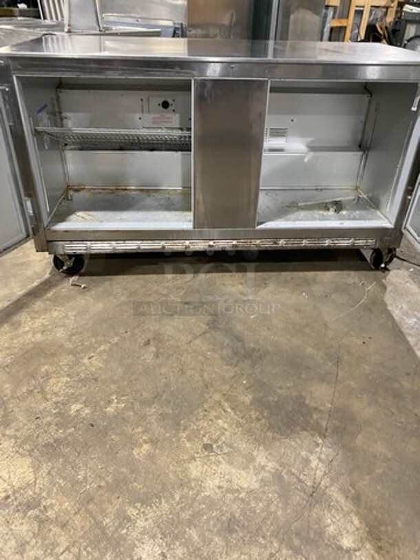 Beverage Air Commercial 2 Door Lowboy/ Worktop Cooler! Stainless Steel! On Casters! Model: UCR60A SN: 7004322 115V 60HZ 1 Phase - Image 5 of 8