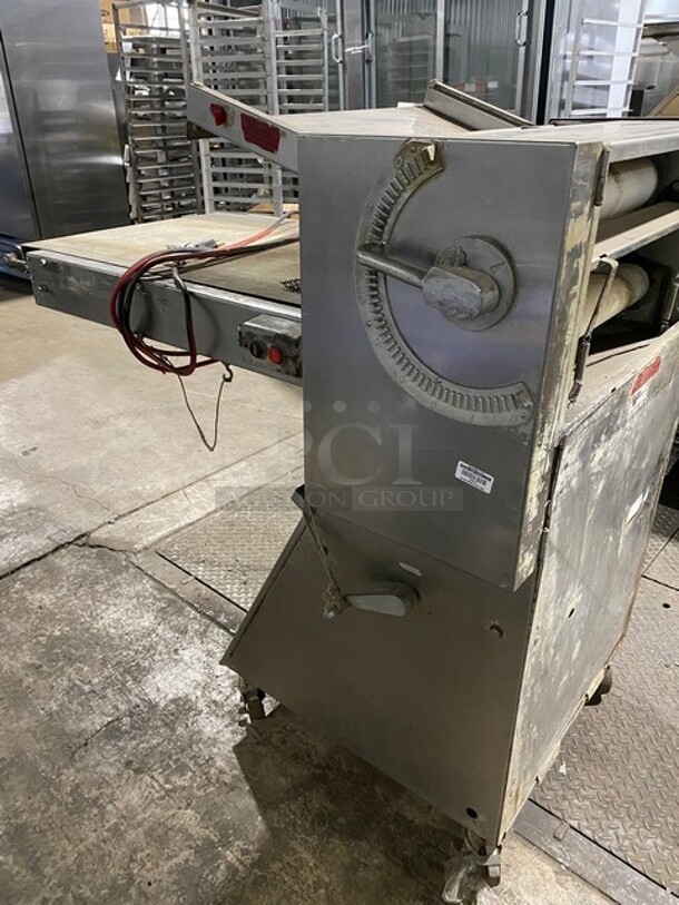 Lucks Floor Style Commercial Dough Sheeter/Molder! On Casters! Working When Removed! Model: LSM24 SN: 1021070 115V 60HZ 1 Phase - Image 4 of 10