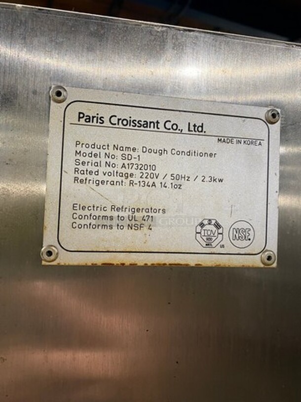 Paris Croissant Commercial Split Door Dough Conditioner/Dough Retarder! Solid Stainless Steel! Model: SD1 SN: A1732010 220V - Image 4 of 10