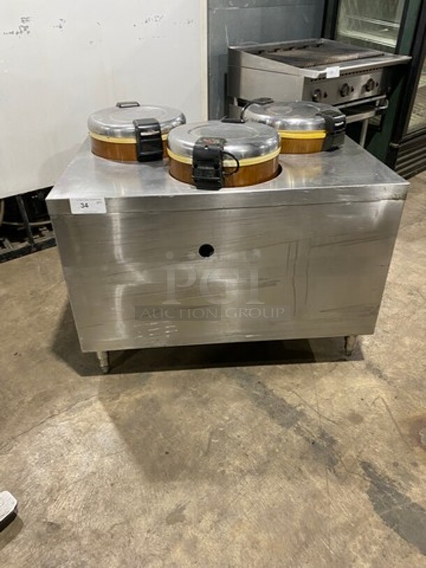 FAB! Amko Commercial Rice Warmer/ Holder Station! On Custom Made Equipment Stand! All Stainless Steel! On Legs! Model: SEJ21000 SN: AW211118 120V - Image 1 of 10