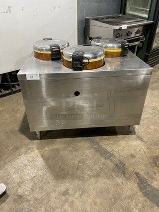 FAB! Amko Commercial Rice Warmer/ Holder Station! On Custom Made Equipment Stand! All Stainless Steel! On Legs! Model: SEJ21000 SN: AW211118 120V