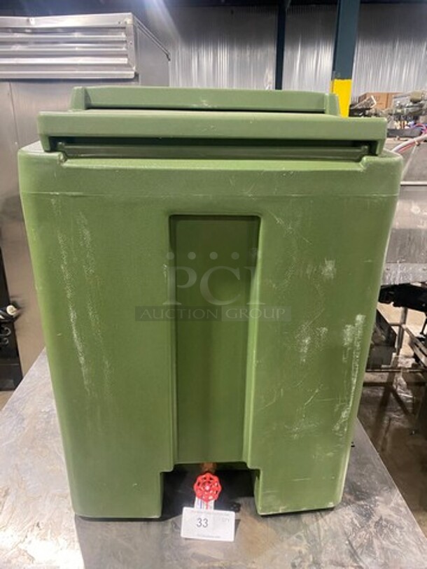 NICE! Cambro Green Poly Ice Caddy! With Drain Spout! - Image 1 of 8