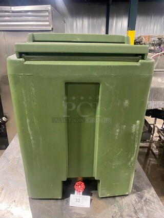 NICE! Cambro Green Poly Ice Caddy! With Drain Spout!