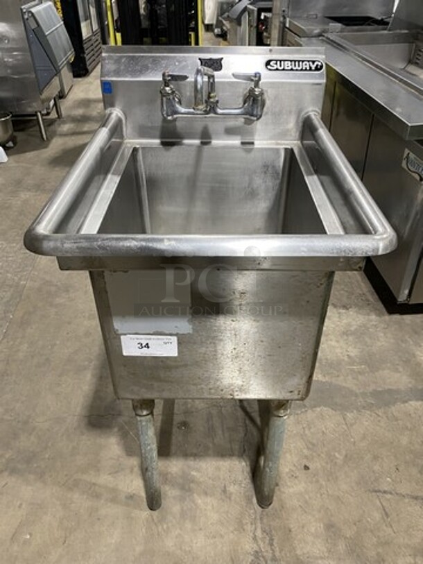 All Stainless Steel Duke Prep Sink! With Faucet On Legs! 