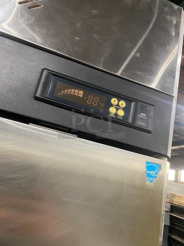 Turbo Air Commercial Single Door Reach In Refrigerator! With Poly Coated Racks! All Stainless Steel! On Casters! Model: M3R241 115V  - Image 8 of 9