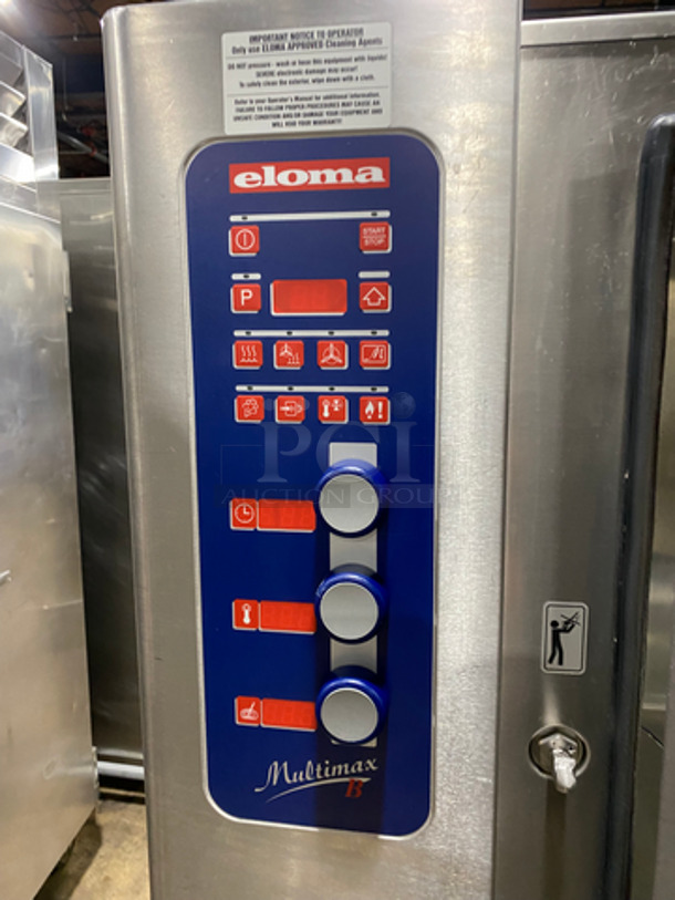 Eloma Commercial Gas Powered Combi Oven! Single View Through Door! On Stand! With Pan Rack Holder Underneath! All Stainless Steel! On Legs! Model: MULTIMAXB1011G - Image 6 of 10