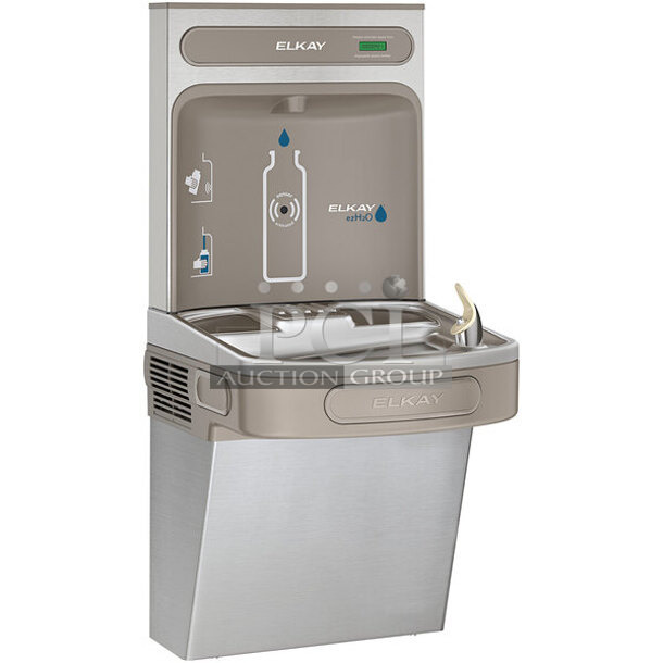 BRAND NEW SCRATCH AND DENT! Elkay EZWSR 1D Metal Wall Mount Water Fountain w/ Bottle Filler. 115 Volts, 1 Phase. - Image 1 of 5