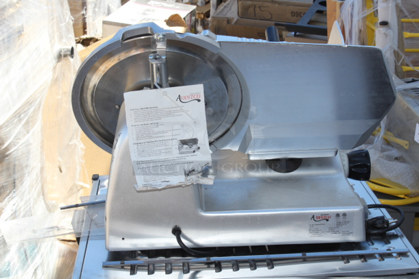 BRAND NEW SCRATCH & DENT! Avantco SL312 12" Manual Gravity Feed Meat Slicer - 1/3 hp 120v 1ph. See photos. Parts may be missing.  - Image 4 of 5