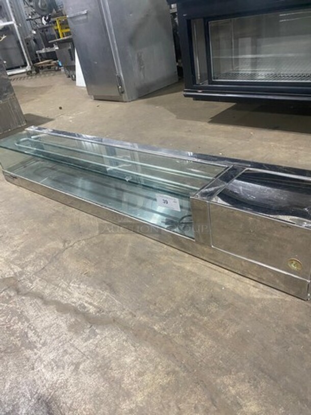 Yoshimasa Commercial Countertop Refrigerated Sushi Display Case Merchandiser! With Straight Front Glass! Stainless Steel Body!