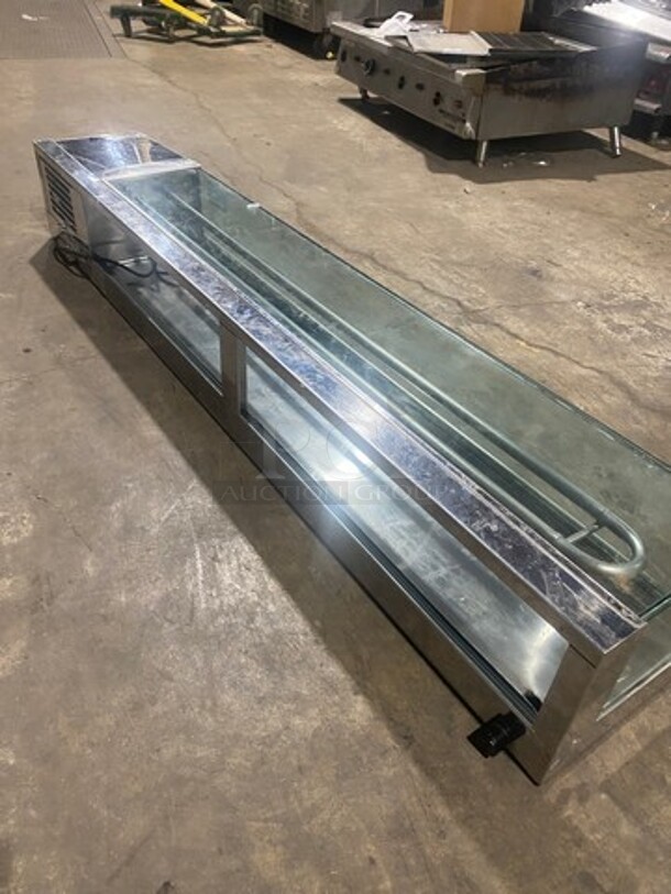 Yoshimasa Commercial Countertop Refrigerated Sushi Display Case Merchandiser! With Straight Front Glass! Stainless Steel Body! - Image 3 of 8