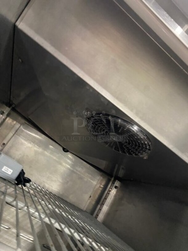 COOL! Hoshizaki Commercial 3 Door Reach In Cooler Merchandiser! With View Through Doors! Poly Coated Racks! All Stainless Steel Body! On Casters! Model: CR3SFGY SN: F60003B 115V 60HZ 1 Phase - Image 9 of 12