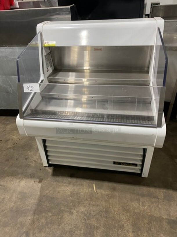 NICE! True Commercial Refrigerated Open Grab-N-Go Case Merchandiser! With Clear Poly Font And Sides! Stainless Steel Body! Model: THAC36 SN: 8789096 115V 60HZ 1 Phase