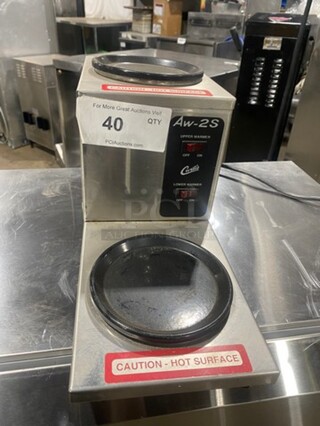 Curtis Commercial Countertop Dual Coffee Pot Warming Station! All Stainless Steel! Model: AW2S10 SN:10050451 120V