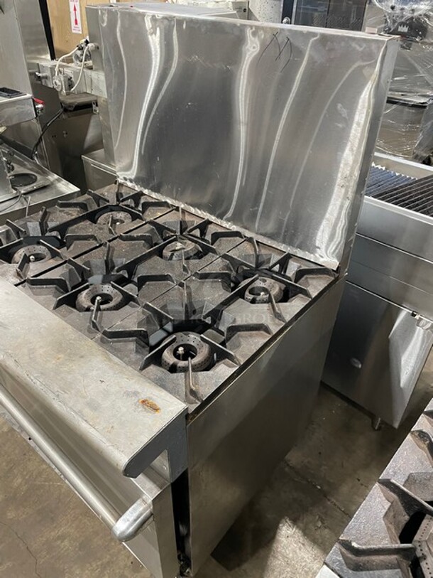 American Range Commercial Natural Gas Powered 6 Burner Stove! With Full Size Oven Underneath! With Backsplash! All Stainless Steel! - Image 2 of 8