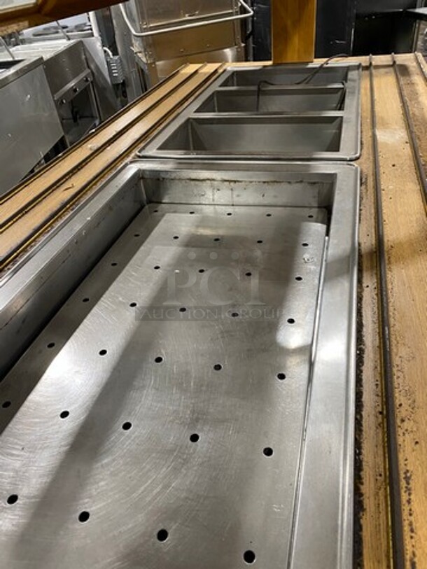 Atlas Metal Commercial Custom-Made Half Cold Pan Half Steam Table Food Serving Station! With Sneeze Guard! Stainless Steel With Wooden Outline! 208V 60HZ 1 Phase - Image 5 of 9