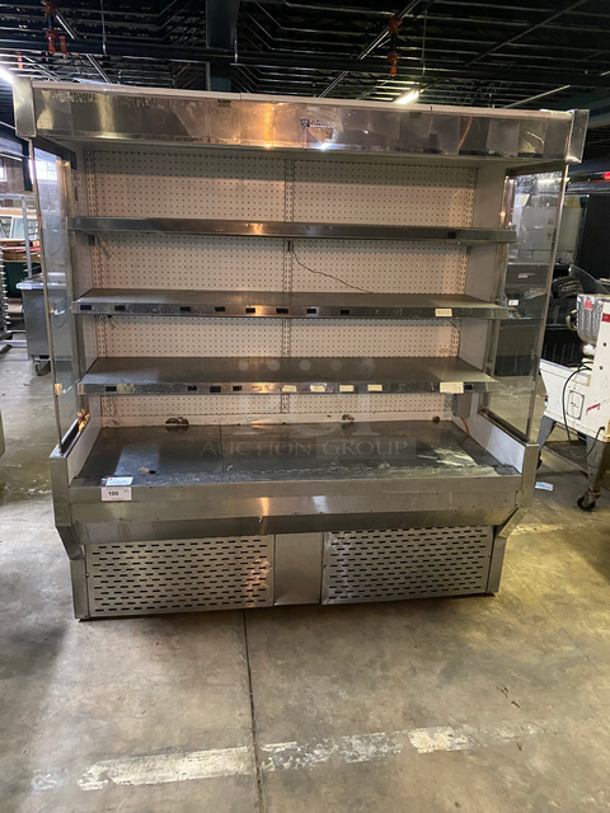 NICE! S & V Commercial Refrigerated Open Grab-N-Go Display Case! With Shelves! All Stainless Steel! Model: GC72SC SN: H1400002 208V 60HZ 1 Phase