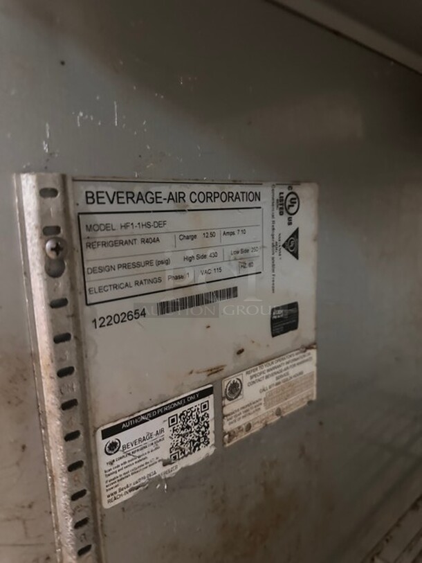 Beverage Air 18 Horizon Series 26" Solid Half Door Reach-In Freezer! MODEL HF1-1HS-DEF SN: 12202654  - Image 8 of 9