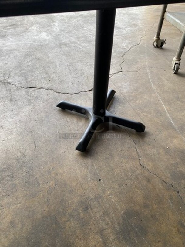 Square Wooden Pattern Table! With Metal Pedestal Base! 3x Your Bid - Image 5 of 5