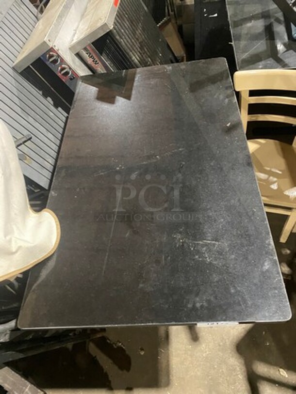 Black Rectangular Table! With Black Metal Base! 5x Your Bid! - Image 3 of 11