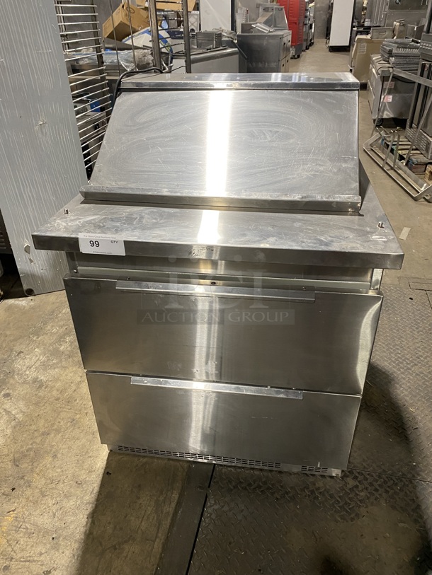 Nice! Randell Refrigerated 2 Drawer Bain Marie/Sandwich Prep Table! Model 9412-32D-7M Serial T000053847! 115V 1 Phase! On Casters! - Image 1 of 8