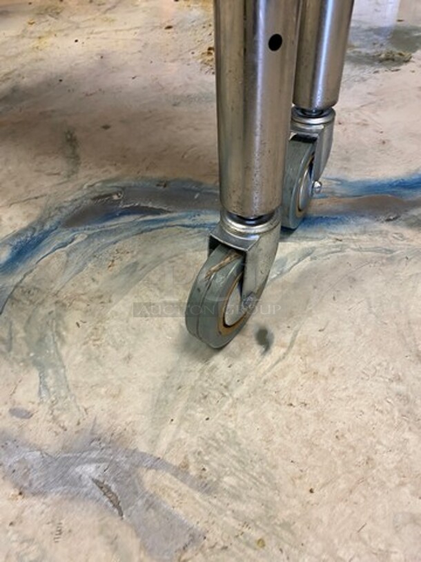 Solid Stainless Steel Work Top/ Prep Table! With Storage Space Underneath! On Casters! - Image 5 of 5