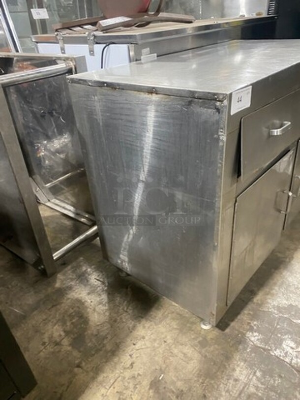 Solid Stainless-Steel Custom-Made Worktop/ Prep Table! With 2 Drawer And 2 Door Storage Space Underneath! On Legs! - Image 2 of 5