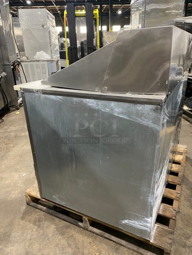 Leader Commercial Refrigerated Sandwich/Salad Prep Table! With Commercial Cutting Board! With 2 Door Storage Space Underneath! With Poly Coated Rack! All Stainless Steel! Model: LM48S/C SN: PW06M1003 115V 60HZ 1 Phase - Image 3 of 8