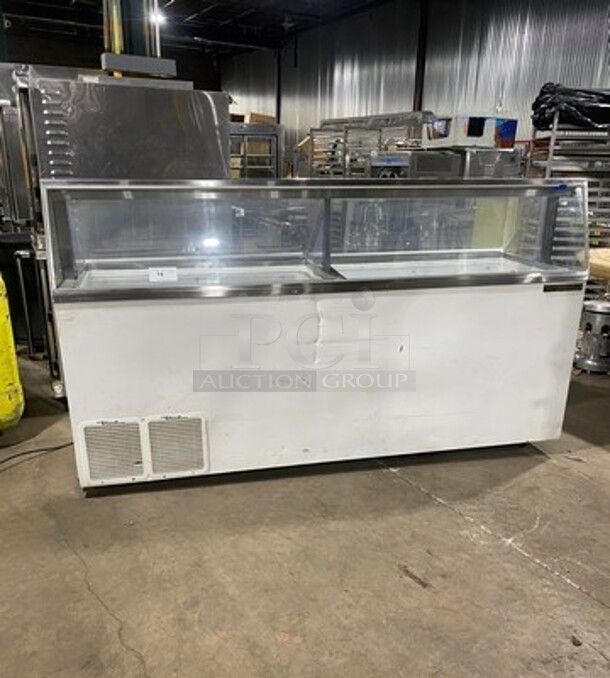 True Commercial Ice Cream Dipping Cabinet Merchandiser! With Sneeze Guard! With Flip Access Doors! Model: TDC87 SN: 8866415! 115V 60HZ 1 Phase! - Item #1095530