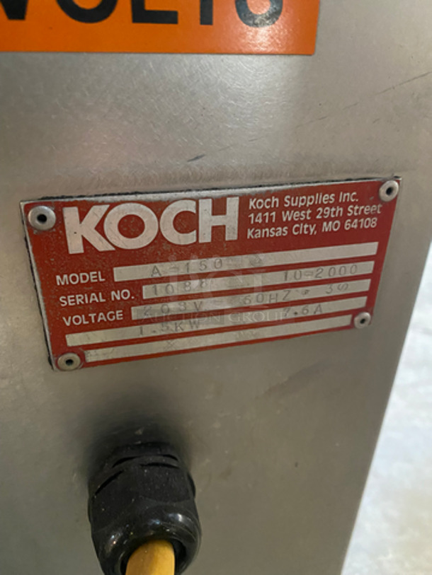 GREAT! Koch Commercial Floor Style Meat Seasoning/Mixing Tumbler! All Stainless Steel! On Casters! Model: A-150 SN:108810-2000 208V 60HZ - Image 7 of 8