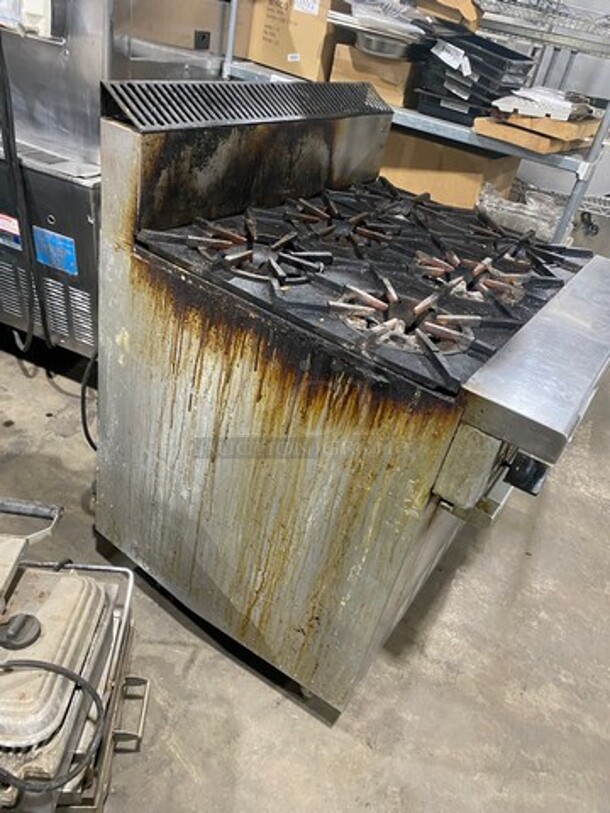 Garland Commercial Natural Gas Powered 6 Burner Stove! With Back Splash! With Convection Oven Underneath! Metal Oven Rack! All Stainless Steel! - Image 3 of 9