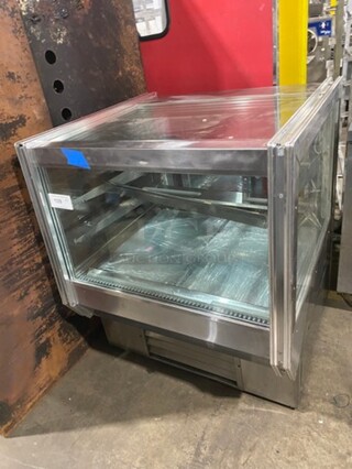 Leader Commercial Refrigerated Deli/ Bakery Display Case Merchandiser! With Straight Front Glass! With Rear Access Doors! Stainless Steel Outline! Model: MCB36SC SN: UR080381 115V 60HZ 1 Phase