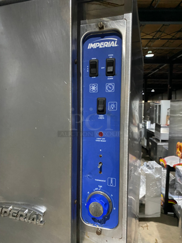 NICE! Imperial Electric Powered Heavy Duty Commercial Double Convection Oven! With One View Through Door & One Solid Door! With Metal Racks! All Stainless Steel! On Casters! 2x Your Bid Makes One Unit! - Image 7 of 9