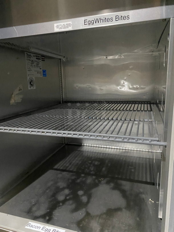 SWEET! True Commercial Reach In Refrigerator/Freezer Combo! With 2 Half Doors! With Poly Coated Racks! All Stainless Steel! On Casters! Model: STG1DT2HS SN: 8629915 115V 60HZ 1 Phase! Works Great! - Image 6 of 9