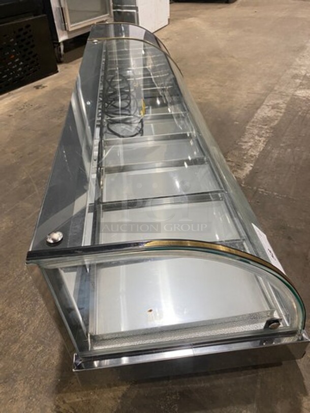 LATE MODEL! 2019 Diamond Commercial Countertop Refrigerated Sushi Display Case Merchandiser! With Curved Glass! Stainless Steel Body! On Small Legs! Model: GVRB160 SN: 12007 110V - Image 4 of 10